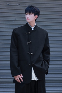 2025中式金属盘扣设计西服男成分:96%聚酯纤维4%氨纶XF77071P85控图片