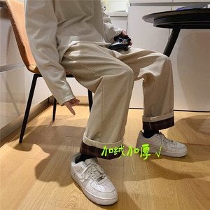 男秋季新款港风休闲裤加绒灯芯绒K1809P33图片