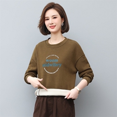 2022年秋季新款加绒加厚卫衣女套头圆领韩版宽松显瘦打底衫女棉，女装卫衣/绒衫，简韵佳