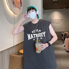 夏季新款港风无袖背心男生百搭潮牌美式ins宽松坎肩t恤上衣服，男装背心/马甲，星座218-1（原230）