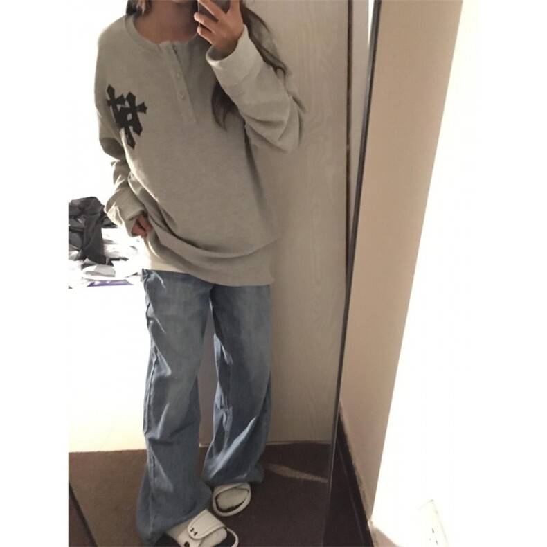【有货】T76LL-特P48亨利领卫衣男重磅十字架长袖t恤内搭打底衫,男装T恤,星座1007（原301D）