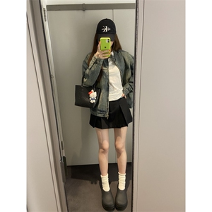 【有货】美式复古垫肩牛仔外套男女款高级感立领夹克JK05CC-特P68图片