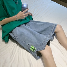 夏季港风开叉牛仔短裤休闲宽松直筒D201-DM156-P45，男装牛仔裤，电商D321-1