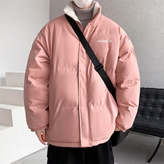 仿羊羔毛棉衣男立领男士加厚冬季棉服潮印花棉袄A266-WMY609-P70，男装棉衣，电商A266