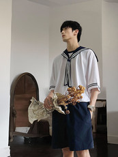 JK制服海军水手服套装小披肩班服集体服团体服男女，男装休闲套装，星座112A
