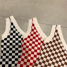 格子背心，女装背心吊带，cela(2F)