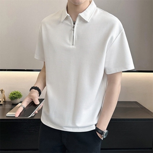 店主风~夏季新款冰丝拉链领T恤衫  T2005/P48图片