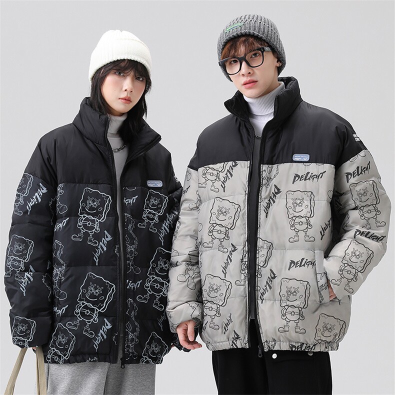 新标冬季新款潮加厚立领青年白鸭绒羽绒服情侣外套DB6590-P155图片