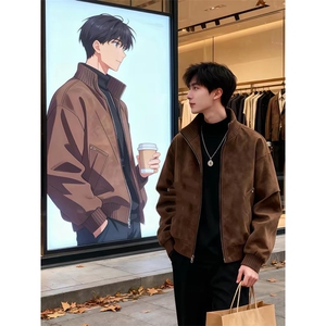 春秋痞帅外套男ins高街潮牌港风韩版潮流宽松情侣夹克WL9088-P75图片
