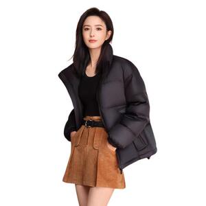 佟丽娅明星同款鸭鸭羽绒棉服男女同款冬季立领面包服外套图片