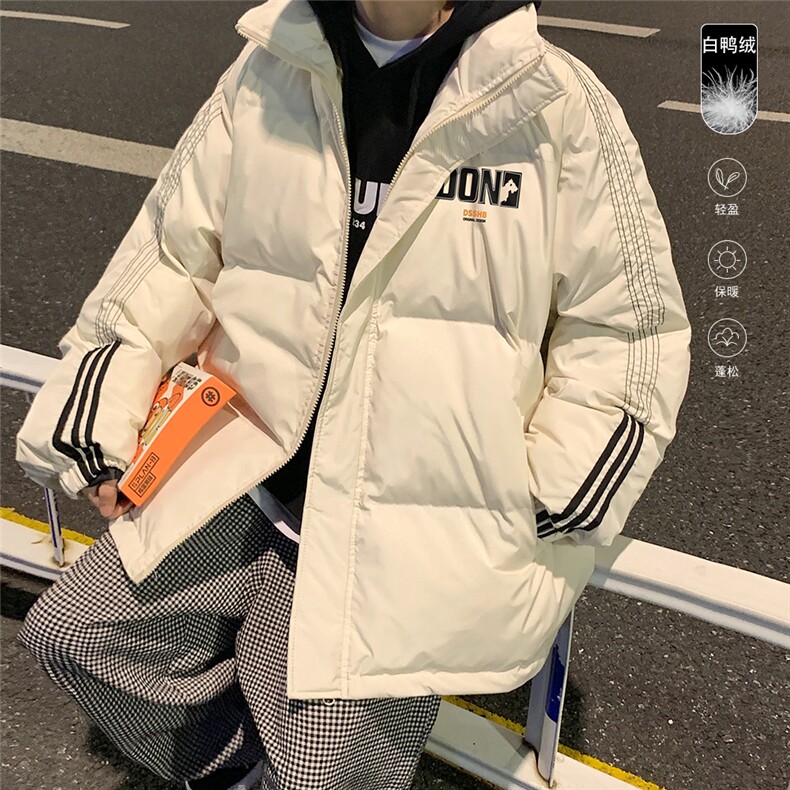 港风冬季新款织带字母立领羽绒服男潮宽松印花YR6116P225控298,男装羽绒服,电商A268A