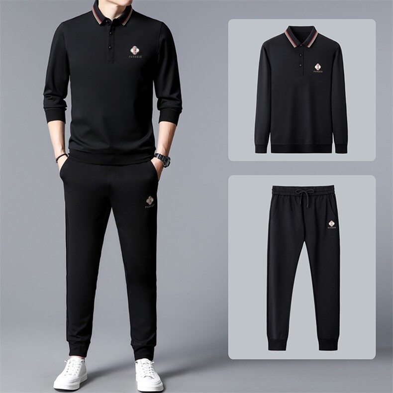 男士秋季休闲翻领POLO衫简约帅气高尔夫运动套装 YF3077-2 /P150图片
