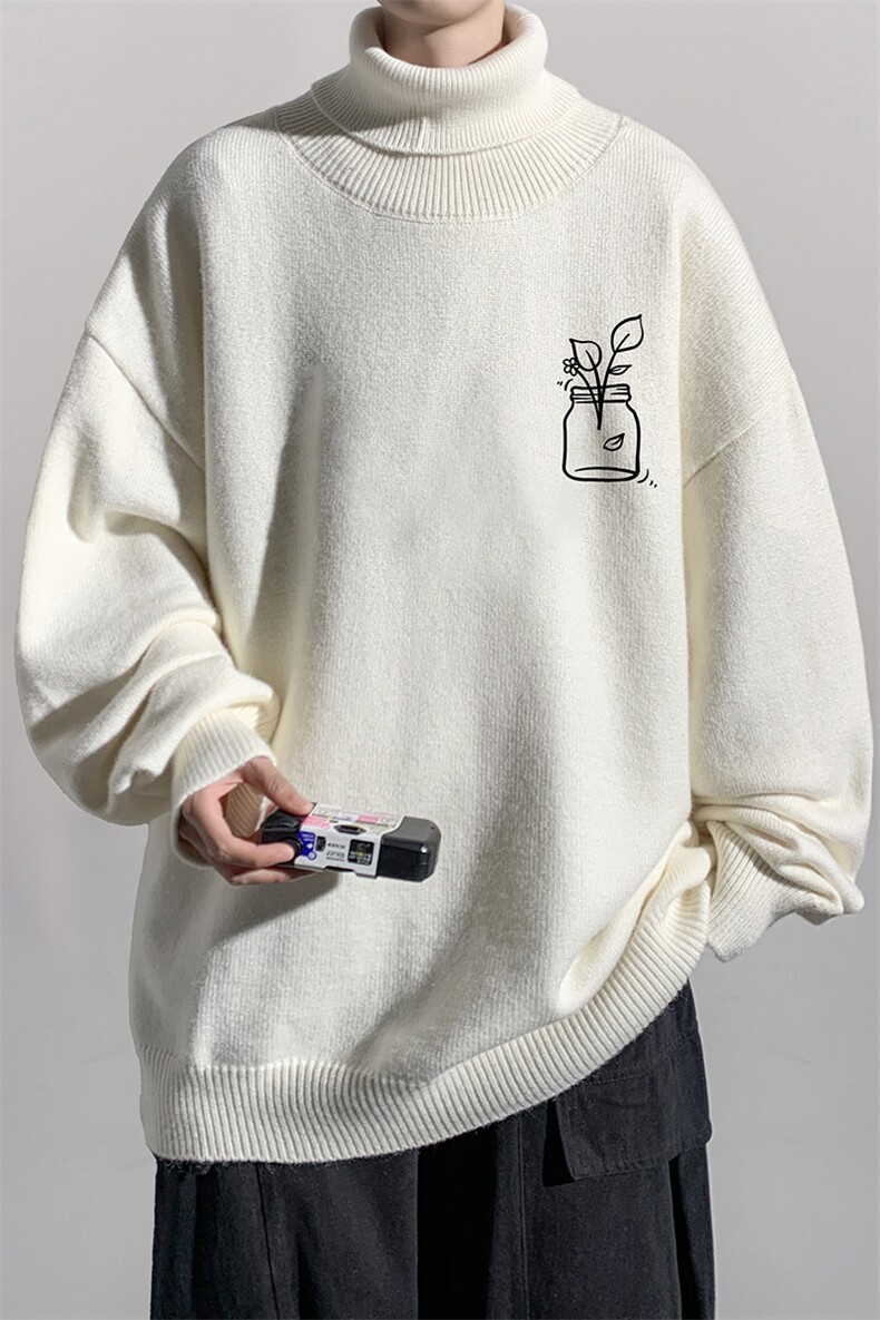 8XL高领毛衣男大码胖子堆堆领打底羊毛衫GM45430-P45加绒款-P65,男装针织衫/毛衣,电商A040