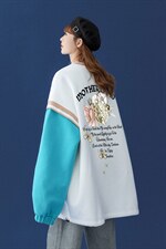 中性风2023秋季新款港风ins潮拼接撞色情侣卫衣B131p55控68，男装卫衣，A247A