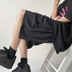 春夏新款皱感斜拼接打褶山本短裤宽松M~4XLXZ604-DK210-P25控39，男装牛仔裤，星座604