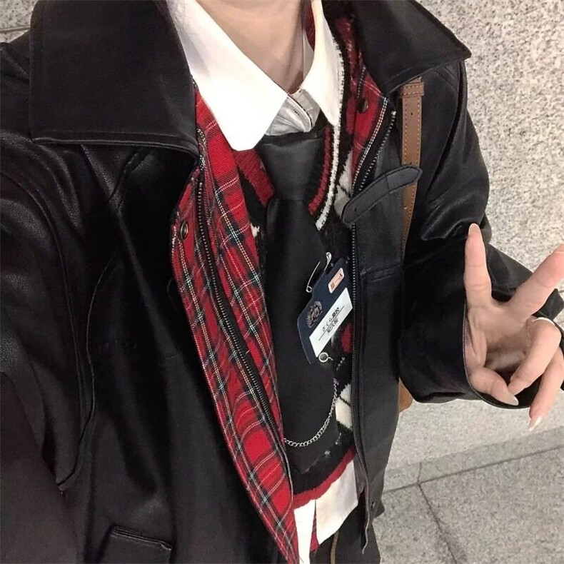美拉德双面穿外套女秋季新款宽松百搭刺绣小个子格子拼接夹克上衣,女装短外套,星座506A