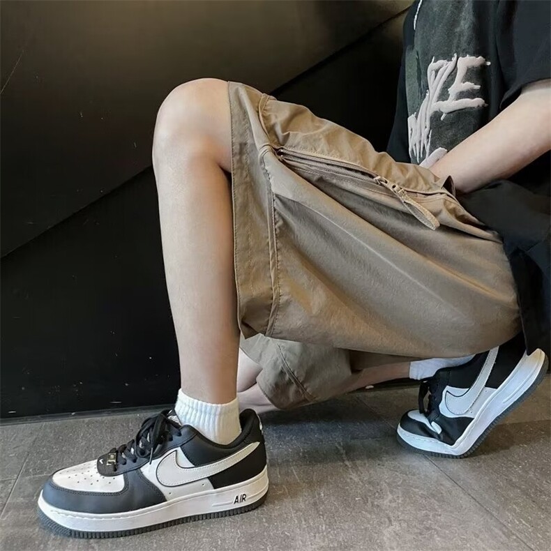 夏季冰丝百搭冲锋裤休闲裤男高街工装短裤五分裤DK298-P35,男装牛仔裤,电商D202-1