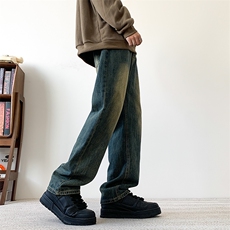 现货主推款加大码纯色直筒牛仔裤男XZ-310A-2BK305P50控78，男装牛仔裤，星座310A-2