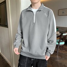 秋季新款卫衣店主风翻领半开拉链落肩长袖上衣VE55135-P38控68，男装卫衣，星座717