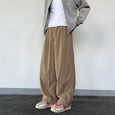 加绒加厚灯芯绒休闲裤男韩版潮流坠感阔腿拖地长裤K0871-P48，男装卫衣，星座308B-2