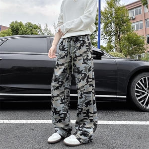 XK60020-P38 男秋季潮牌宽松迷彩卫裤美式裤子图片