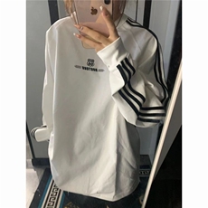 新款后包领不起球配棉螺口仿棉华棉复合薄款卫衣女圆领字母刺绣，男装卫衣，星座506A