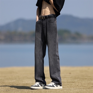 春季美式vibe宽松直筒裤2024新款水洗做旧牛仔裤男 现货K7756-P45图片