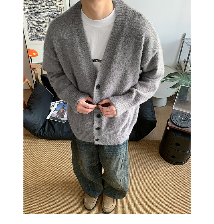 濮院针织开衫男款潮流宽松休闲通勤日常百搭毛衣外套LF08P65,男装针织衫/毛衣,电商D256