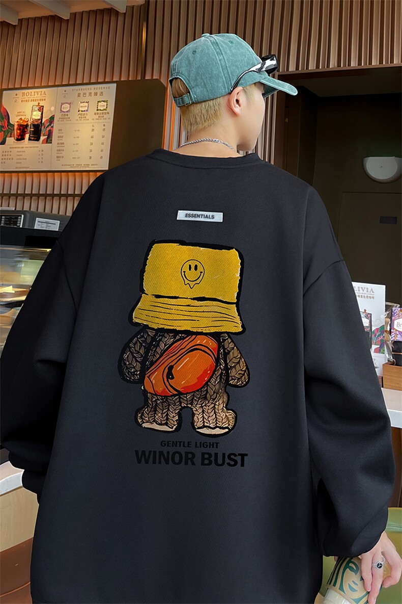 已注册得物抖音直播高品质重磅菠萝格宽松男卫衣W2026P45,男装卫衣,电商C408(原B339-1)