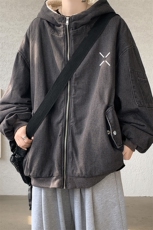 控价158牛仔棉衣男大码加绒羊羔绒牛仔棉服男棉袄NM53305-P140，男装棉衣，电商A040