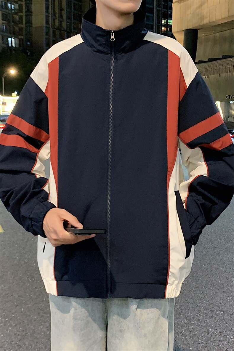 夜景立领小米格拼接户外冲锋衣防水夹克男士外套A406JK1573P75,男装夹克,星座309（原A406）