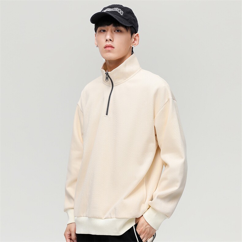 秋季新款基础纯色潮流宽松半高领休闲卫衣情侣款A305-EY-3617-P65,男装卫衣,电商B306