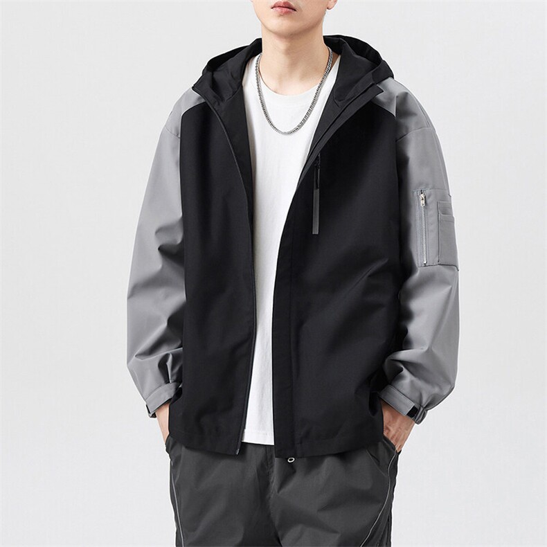秋季宽松夹克男撞色冲锋衣外套DSA157B-JK7839-P70,男装夹克,电商A157B