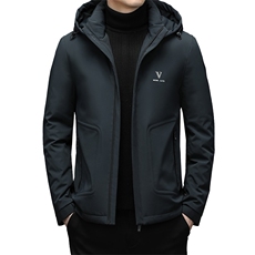 2023冬季新款纯色脱卸帽羽绒服爸爸装休闲外套上衣YYYR07862-P245，男装羽绒服，电商B212（原钱塘6029）
