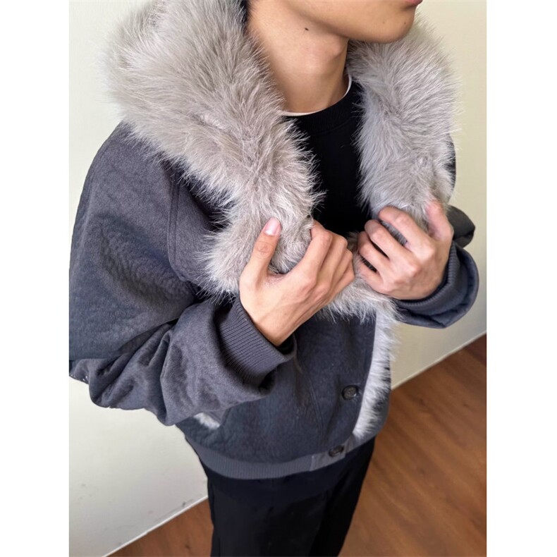羊羔绒毛棉袄男士冬季2025新款加厚加绒连帽棉衣冬装情侣棉服外套,男装棉衣,星座506A