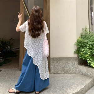 大货已出 蕾丝罩衫阔腿裤两件套2C090-8851-P160-K238图片