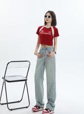 2025年新款宽松阔腿牛仔裤时尚百搭女，女装牛仔裤，宸诺服饰