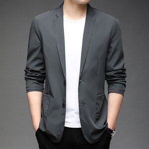 西装男士休闲两粒扣外套爸爸纯色正装单件便服上衣HPN688052-P170,男装西服,电商B212（原钱塘6029）