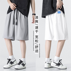 冰丝清爽潮流舒适抗皱百搭休闲带标超薄冰丝短裤DK515-特批20，男装休闲裤，星座718-1