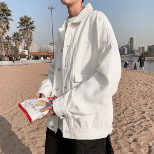 美式牛仔外套男女秋季ins潮流百搭港风工装宽松情侣夹克CT57-P60图片