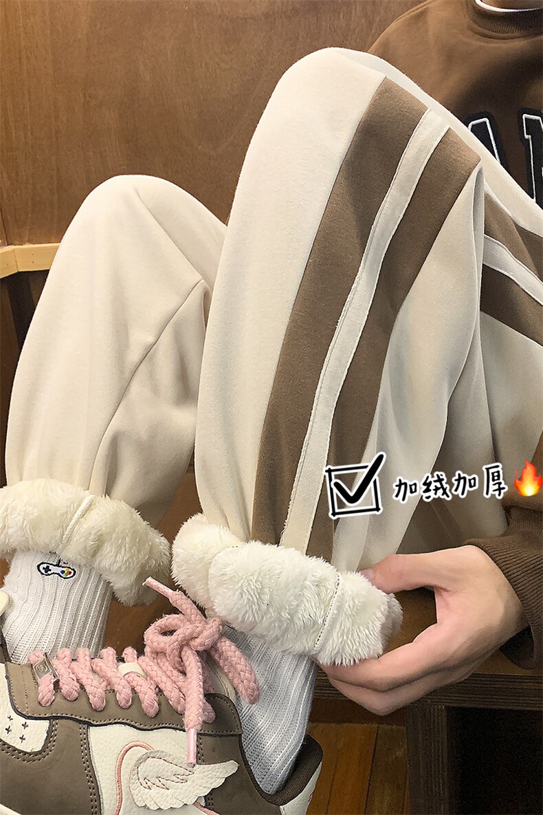 供抖音大加绒加厚阔腿束脚裤子男X416B-1-KLJ309-特P55限78,男装卫衣,星座416B-1