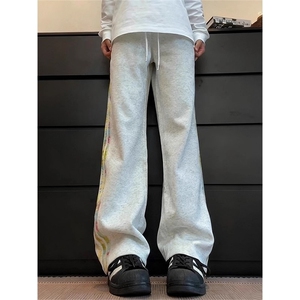 美式条纹运动裤男款秋季潮牌三条杠裤子宽松休闲卫裤X569-P42