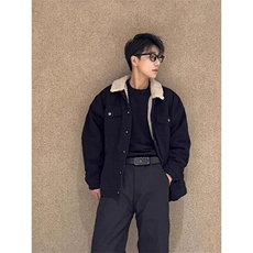 现货加绒牛仔棉服男冬季棉衣外套羊羔绒翻领夹克毛领MY1089-P110，男装夹克，星座1103-3