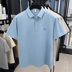 夏季新款高档冰丝翻领短袖T恤时尚潮流男士商务polo衫潮，男装T恤，电商B212（原钱塘6029）