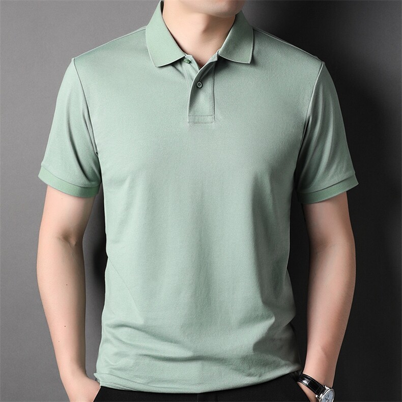 新款中青年翻领POLO衫短袖上衣商务休闲宽松潮流男装纯色半袖P48,男装T恤,钱塘6003A(原)4033A