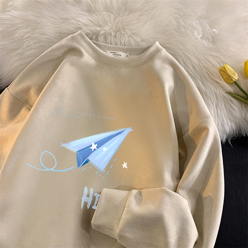 控58麂皮绒卫衣男大码重磅长袖t恤男JW81270-P38,男装卫衣,电商A040