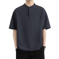 25067-特P50轻熟男士新中式短袖Polo衫夏季痞帅T休闲立领纯色T恤，男装Polo衫，电商D310B-1