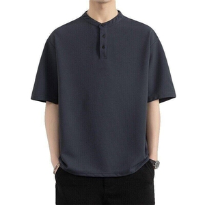 25067-特P50轻熟男士新中式短袖Polo衫夏季痞帅T休闲立领纯色T恤图片