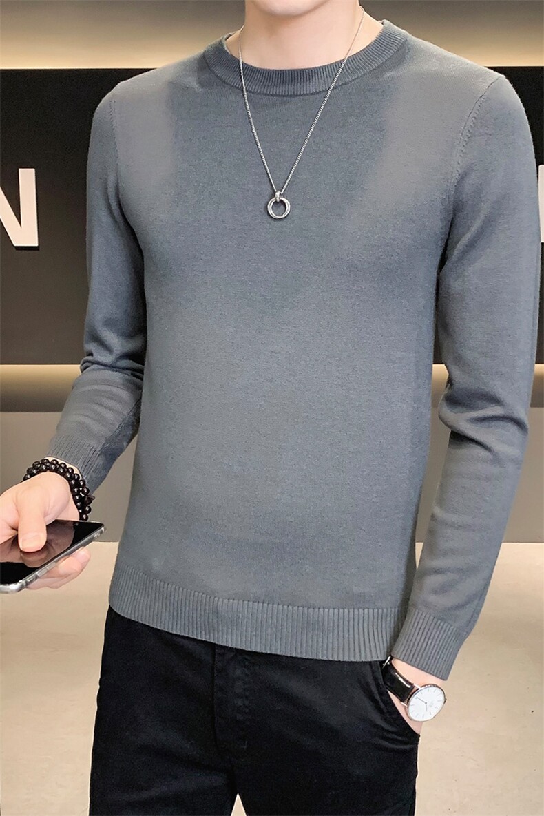 针织衫毛衣男2024秋冬纯色修身圆领百搭打底衫跑量款M601-特P35,男装针织衫/毛衣,电商D303