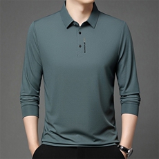 2025秋季长袖POLO衫男士时尚透气商务休闲T恤衫PL1180-P30，男装T恤，星座1109